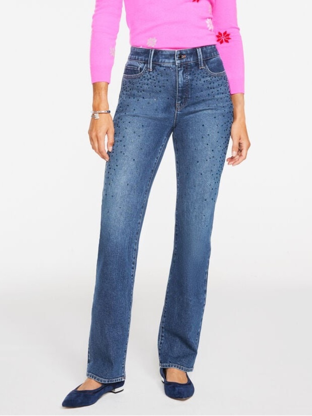 Talbots BARELY BOOT RHINESTONE JEANS - VIVIENNE WASH